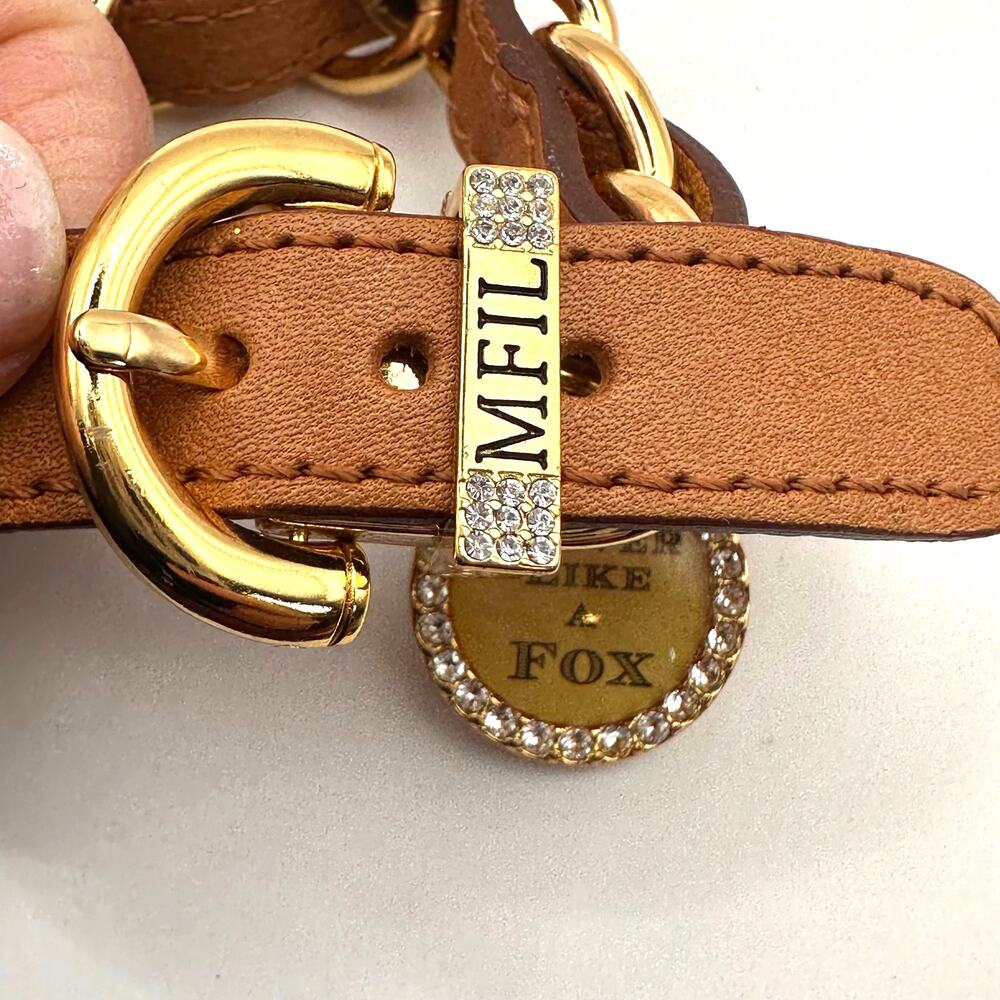 Brighton CLEVER LIKE A FOX Bracelet MFIL Jewelry Brown Gold Chain Charm - Picture 5 of 11